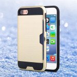 Wholesale iPhone 8 / 7 Credit Card Slot Armor Hybrid Case (Gold)